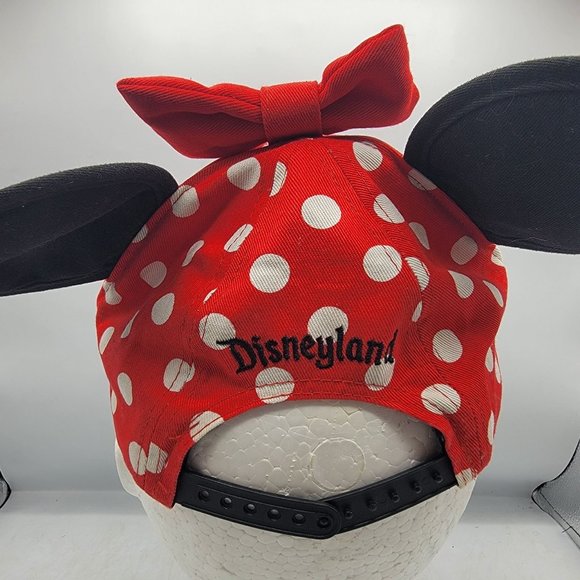 Disney Parks Minnie Mouse Youth Hat Black Red White Polka Dot Disneyland - Picture 3 of 10